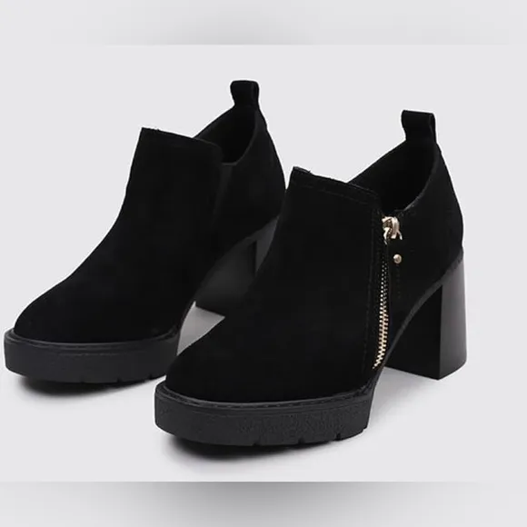 Carmela comfort flex black leather 3in heel ankle/boot Shoes size EU40/US 9 NWT