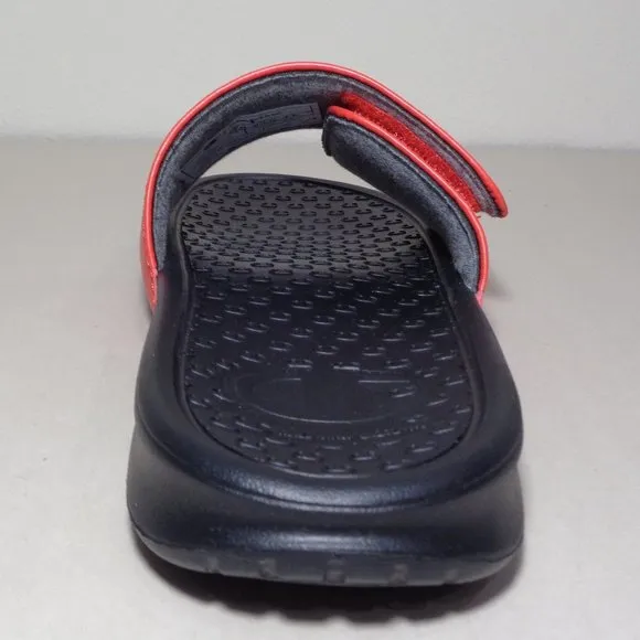 Champion Size 6 M LOGO SLIDE Red Black Sandals New Boys Kids Shoes