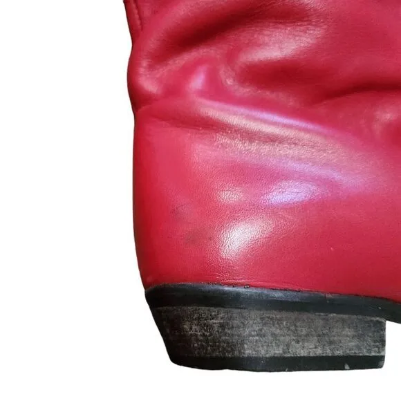 Charles David vintage Italian leather red boots 7