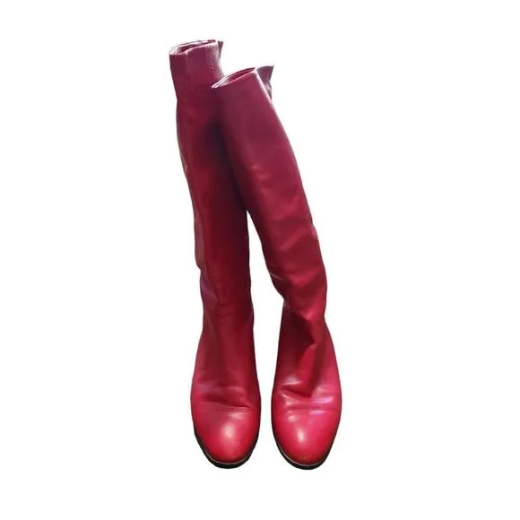 Charles David vintage Italian leather red boots 7