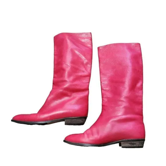 Charles David vintage Italian leather red boots 7