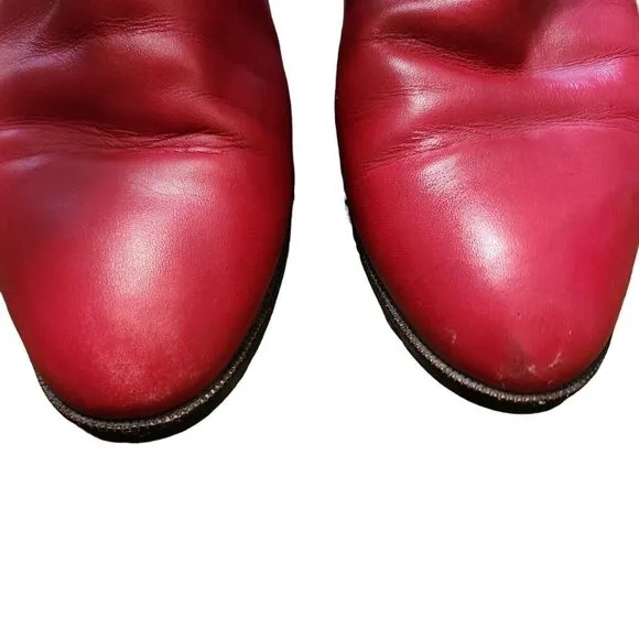 Charles David vintage Italian leather red boots 7