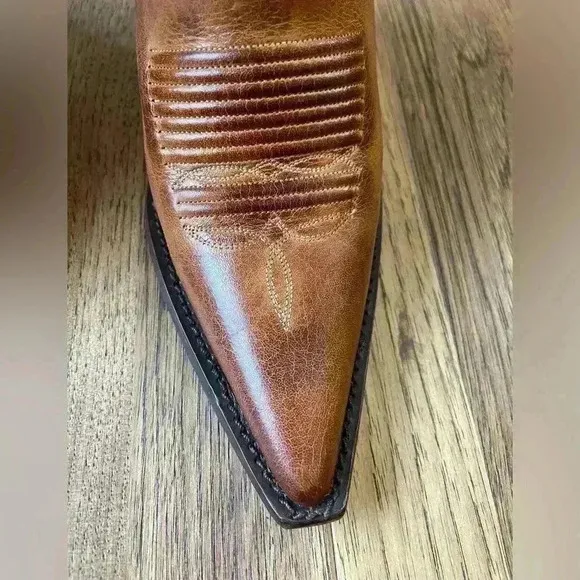 Charlie 1 Horse Handrcrafted Leather Cowboy Boots Sz 6.5 Cowgirl Boho Western