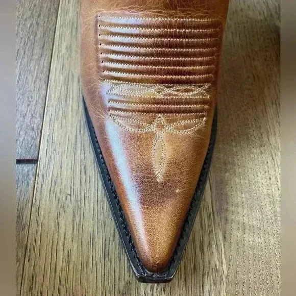 Charlie 1 Horse Handrcrafted Leather Cowboy Boots Sz 6.5 Cowgirl Boho Western