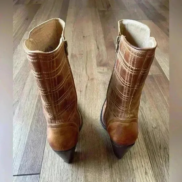 Charlie 1 Horse Handrcrafted Leather Cowboy Boots Sz 6.5 Cowgirl Boho Western