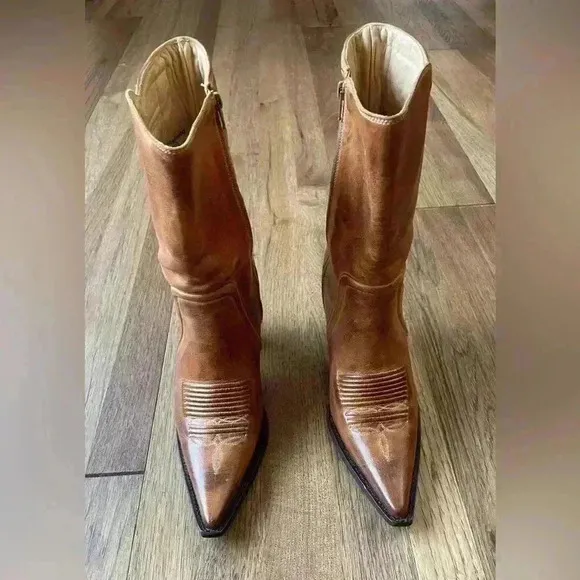 Charlie 1 Horse Handrcrafted Leather Cowboy Boots Sz 6.5 Cowgirl Boho Western