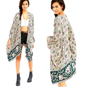 Chaser Oversized Boho Paisley Floral Tapestry Kimono