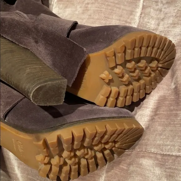 Chloe Grey Suede Boots Size 7