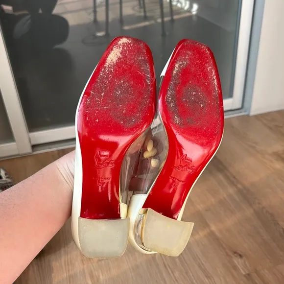 Christian Louboutin White Heels with Elegant Design