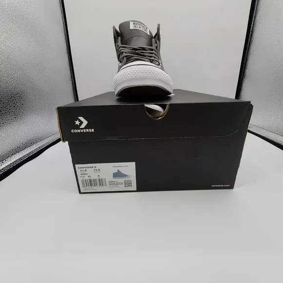 Chuck Taylor All Star High Street Faux-Leather Shoes Mens 11.5 Sharkskin NEW
