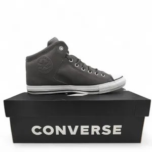Chuck Taylor All Star High Street Faux-Leather Shoes Mens 13 Sharkskin Gray NEW