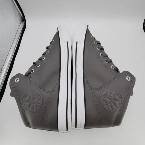 Chuck Taylor All Star High Street Faux-Leather Shoes Mens 13 Sharkskin Gray NEW