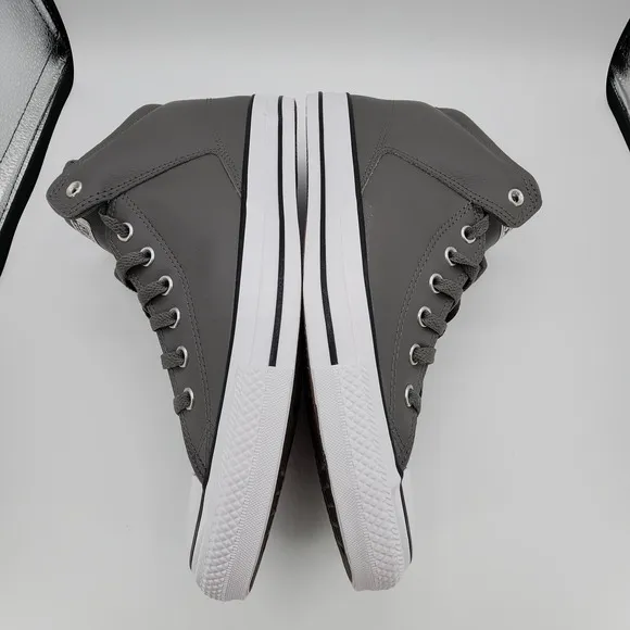 Chuck Taylor All Star High Street Faux-Leather Shoes Mens 13 Sharkskin Gray NEW