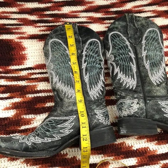 Circle G by Corral Women Western Cowboy Boots Angel Wings Cross Leather Snip Toe
