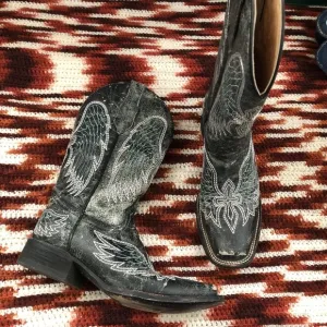 Circle G by Corral Women Western Cowboy Boots Angel Wings Cross Leather Snip Toe