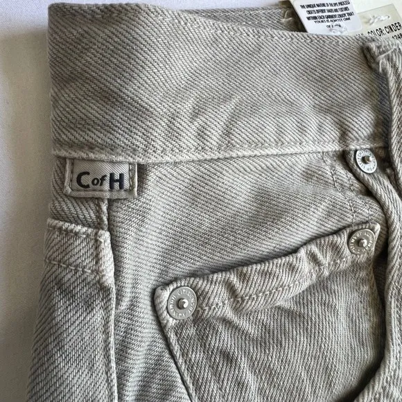 Citizens of Humanity Barrel Leg Jeans Frayed Hem High Waist Gray Size 24