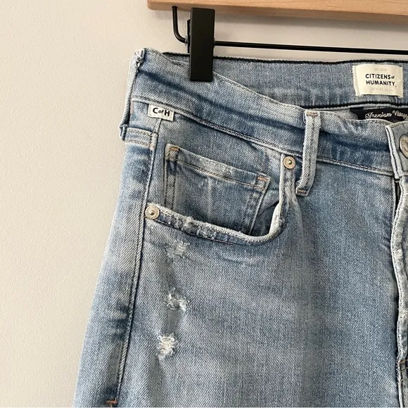 Citizens of Humanity Ella Mid-Rise Crop Slim Jeans in Carmine Size 27