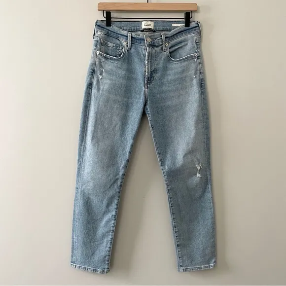 Citizens of Humanity Ella Mid-Rise Crop Slim Jeans in Carmine Size 27