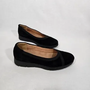CLARKS Artisan Daelyn Hill Stylish &amp; Comfort BLACK Suede Wedge Loafer  Size 9.5M