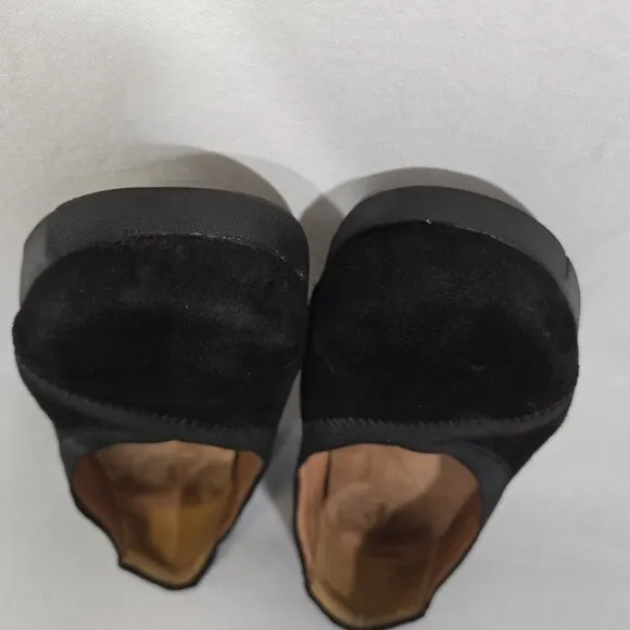 CLARKS Artisan Daelyn Hill Stylish &amp; Comfort BLACK Suede Wedge Loafer  Size 9.5M