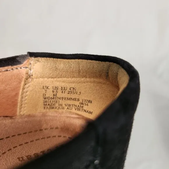 CLARKS Artisan Daelyn Hill Stylish &amp; Comfort BLACK Suede Wedge Loafer  Size 9.5M