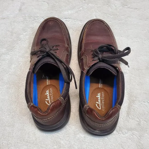 Clarks Brown Bradley Vibe Leather Business Work Office Comfort Shoe Sneaker 10