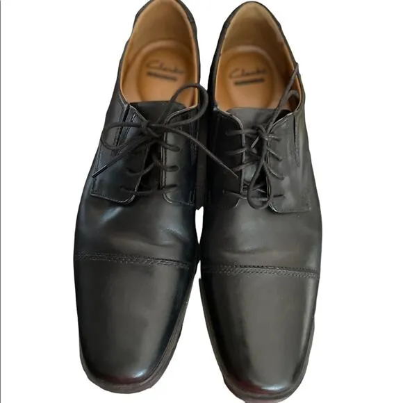 Clark’s Collection Soft Cushion Ortholite Black lace up Dress Shoes