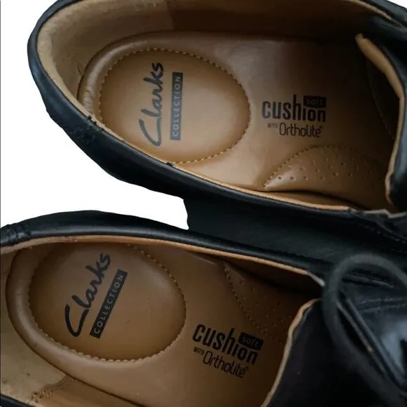 Clark’s Collection Soft Cushion Ortholite Black lace up Dress Shoes