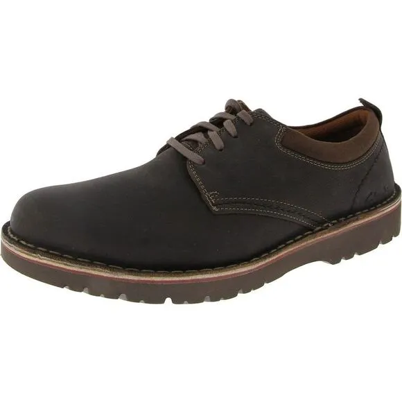 Clarks Mens Eastridge Low Brown Leather Casual And Fashion Sneakers Shoes New