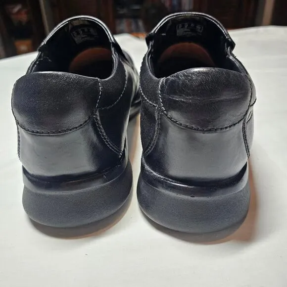 Clarks Men's Kempton Free Slip-On Black Leather Shoes Size 13 M