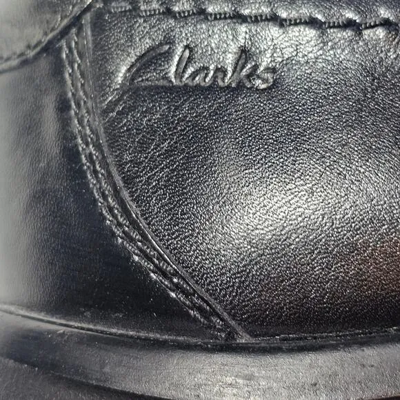 Clarks Men's Kempton Free Slip-On Black Leather Shoes Size 13 M