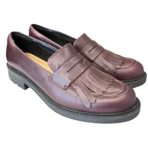 Clarks ORINOCO 2 Kiltie Penny Loafer Burgundy Leather Womens Size 10 Chunky Sole