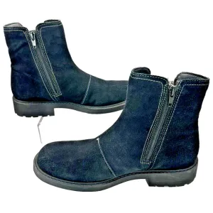 CLARKS Women's Ankle Boots 9 Black Suede Leather Booties Boho Hippie Winter
