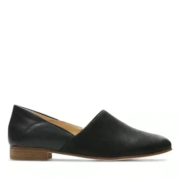 Clarks Women’s Pure Tone Shoe, Black, Mules/Leather Loafers, Size 7
