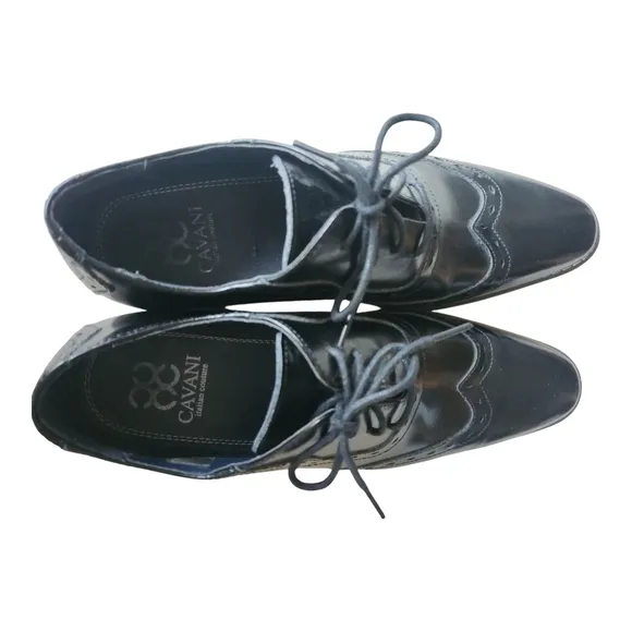 Classic Black Leather Men's Dress Shoes Gatsby Retro Old Money 8