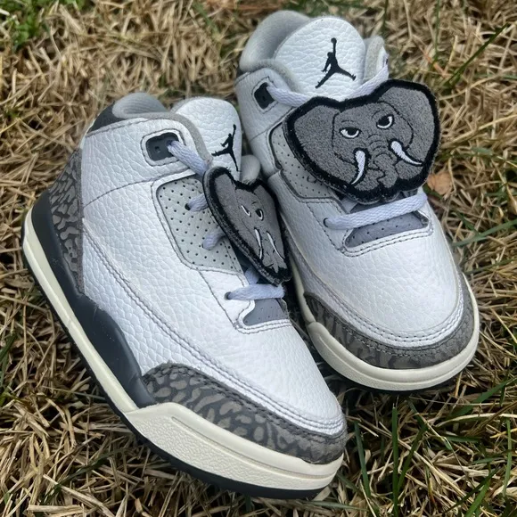 CLEAN Air Jordan 3 Elephant size 10c Toddler Hide n Sneak shoes