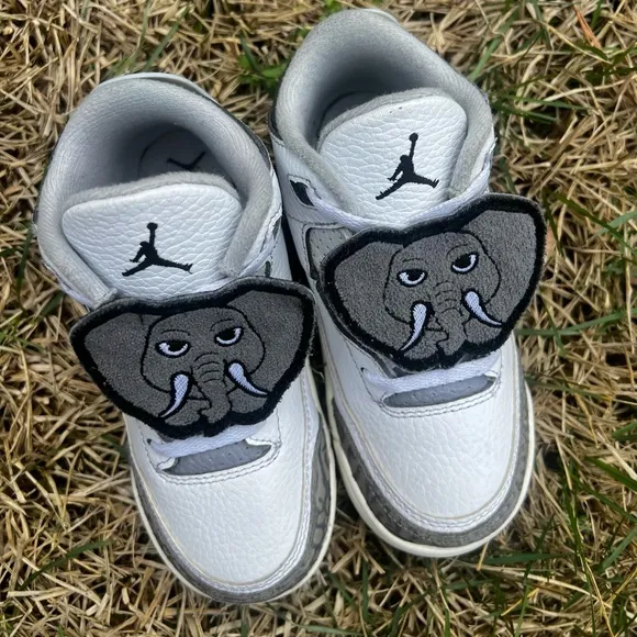 CLEAN Air Jordan 3 Elephant size 10c Toddler Hide n Sneak shoes
