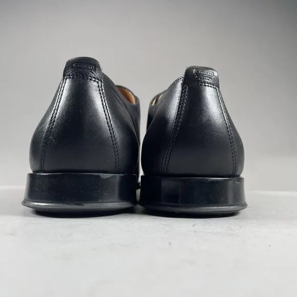 Coach Carleton Men's 10.5 B Black Leather Lace Up Apron Toe Oxford Dress Shoes