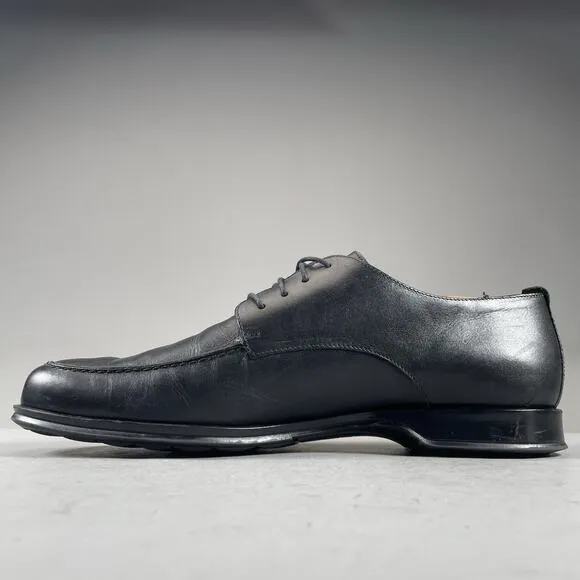 Coach Carleton Men's 10.5 B Black Leather Lace Up Apron Toe Oxford Dress Shoes