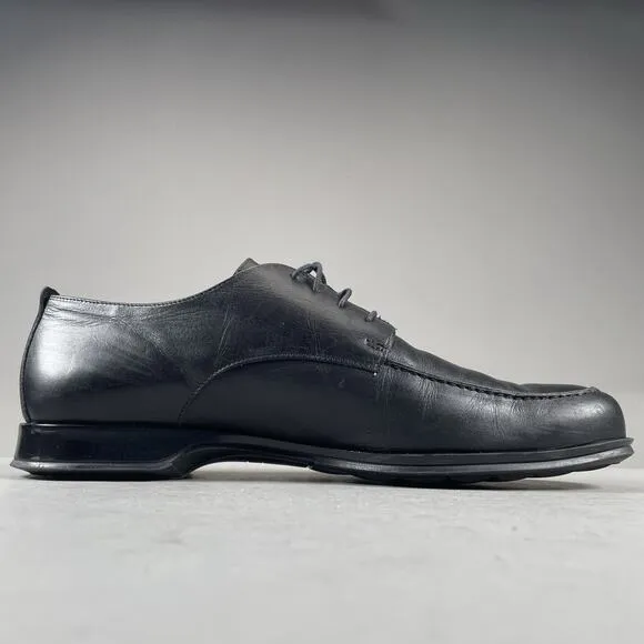 Coach Carleton Men's 10.5 B Black Leather Lace Up Apron Toe Oxford Dress Shoes