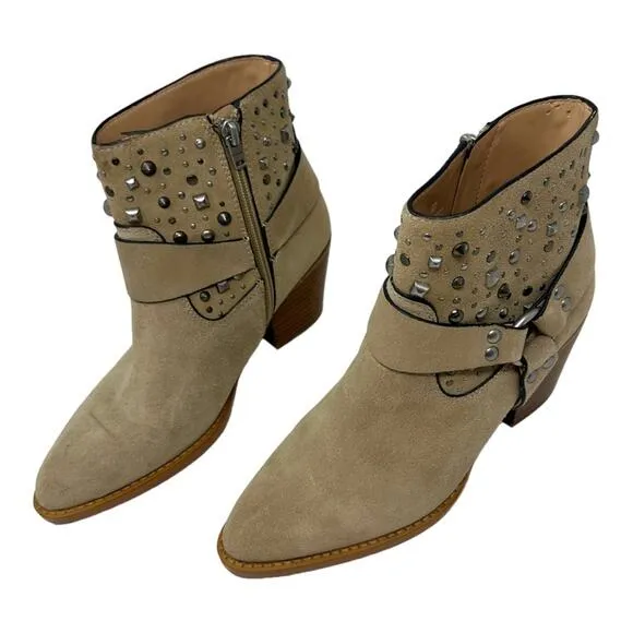 COACH  Western Pia Studded Festival Suede Ankle Boots Size 8