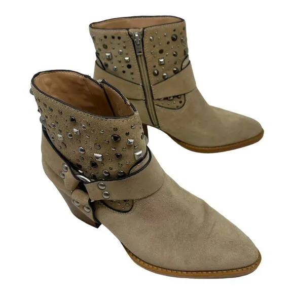COACH  Western Pia Studded Festival Suede Ankle Boots Size 8