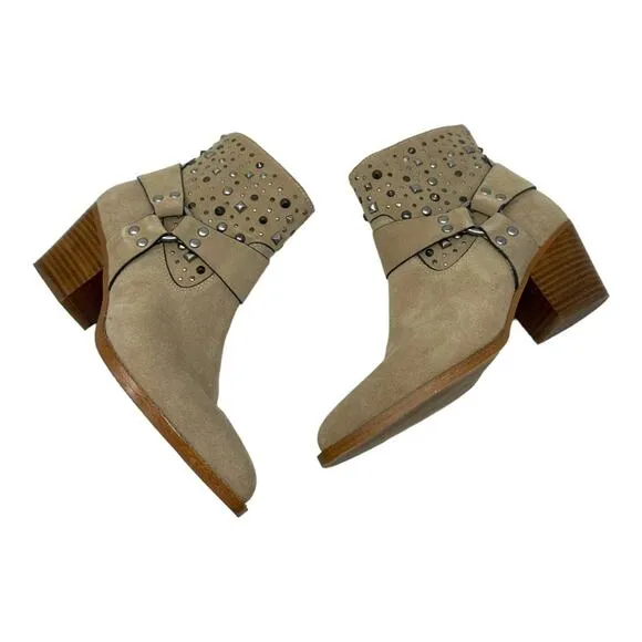 COACH  Western Pia Studded Festival Suede Ankle Boots Size 8