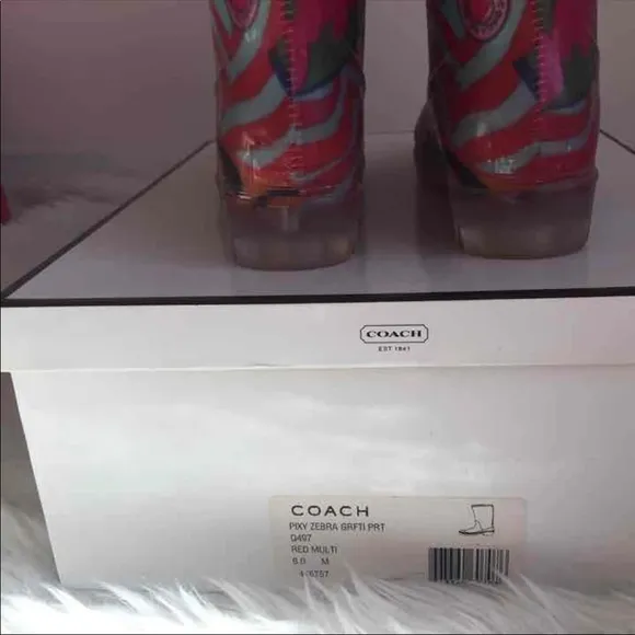COACH ZEBRA BOOTS RAINBOOTS SNOWBOOTS