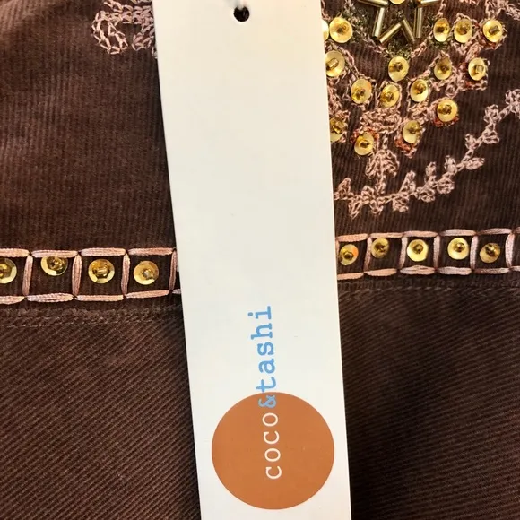 Coco &amp; Tashi Boho Embroidered Midi Skirt Small NEW