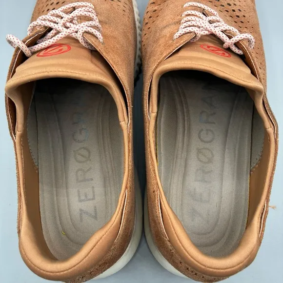 Cole Haan 2.ZEROGRAND Lined Laser Wingtip Oxford Men’s 11 W Brown Suede C35097