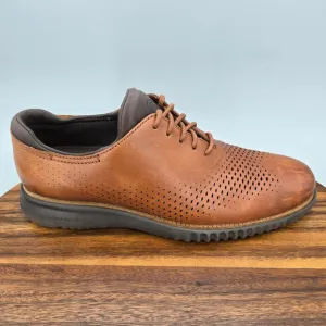 Cole Haan 2.Zerogrand Oxfords Men's 9 M Brown Leather Laser Wingtip Dress Shoes