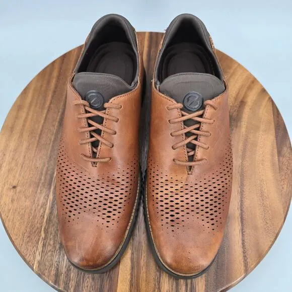 Cole Haan 2.Zerogrand Oxfords Men's 9 M Brown Leather Laser Wingtip Dress Shoes