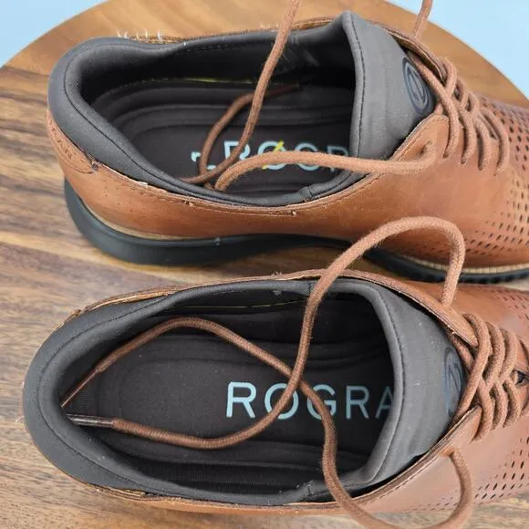 Cole Haan 2.Zerogrand Oxfords Men's 9 M Brown Leather Laser Wingtip Dress Shoes