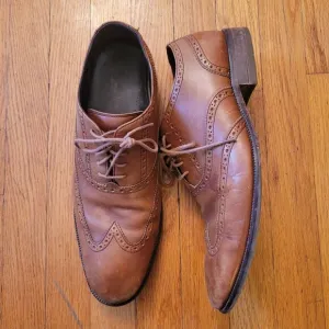 Cole Haan Air 12M Brown Leather Dress Shoes Wingtips Oxfords